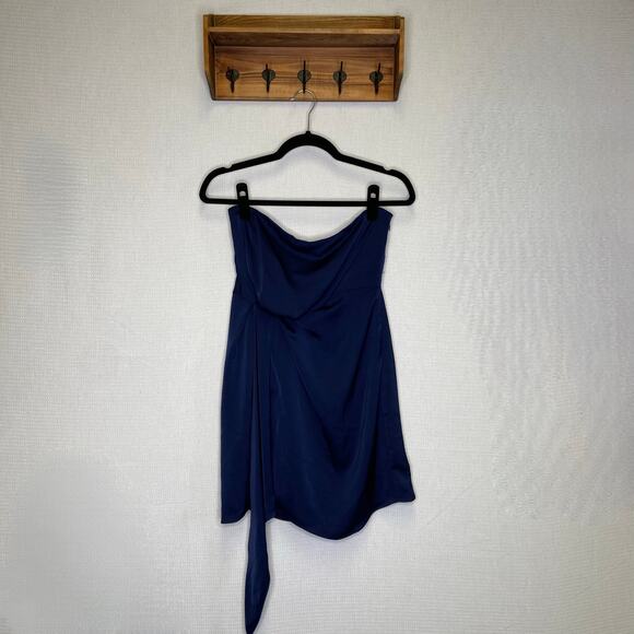 Ramy Brook | NWT Blue Silky‎ Dress 2 Navy Fancy - Picture 2 of 10